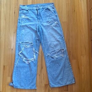 Distressed Light Blue Jeans